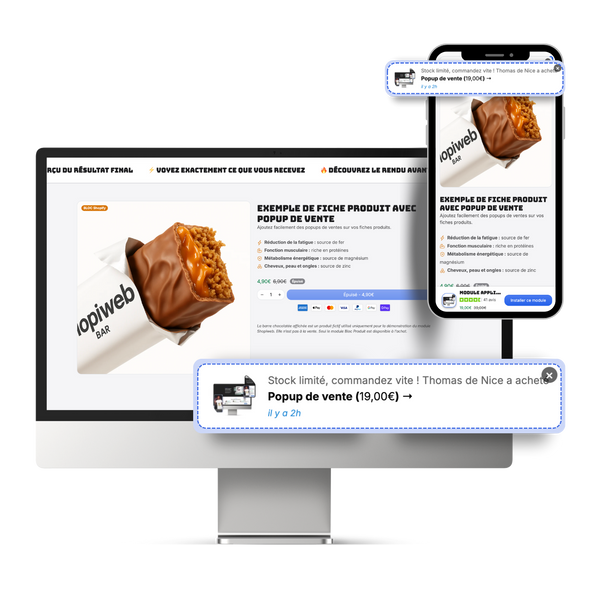 Module Application Popup de vente