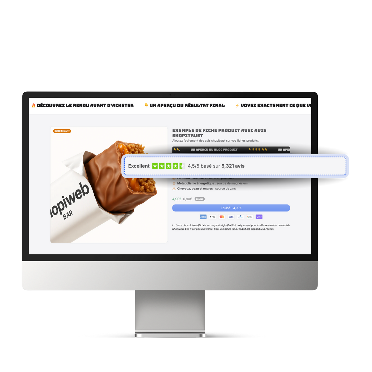 Module Bloc Produit Avis ShopiTrust