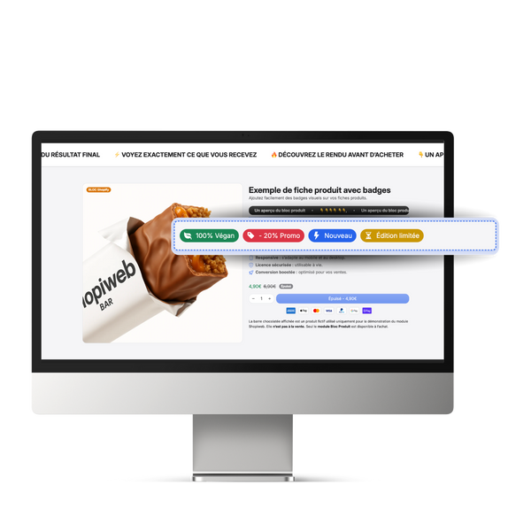 Module Bloc Produit Badges