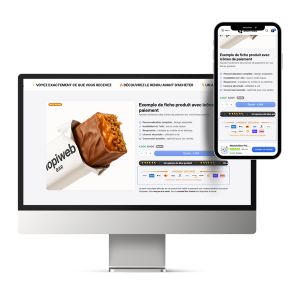 Module Bloc Produit Icônes de Paiement